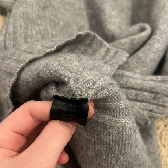 360 CASHMERE High Turtleneck Sweater Light Heather Grey XS 100% Cashmere - Picture 4 of 5